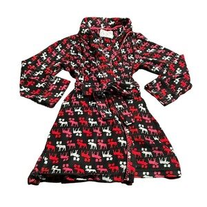 Muk Luks Women’s Cozy Fleece Shorty Moose Robe Sleepwear Size Large